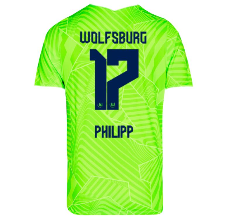 2021/22 Wolfsburg Home Kit Soccer Jersey with Philipp 17 printing